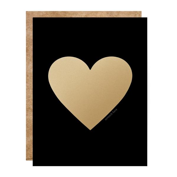 Scratch-Off Card - Black+Gold Heart – Ink+Volt